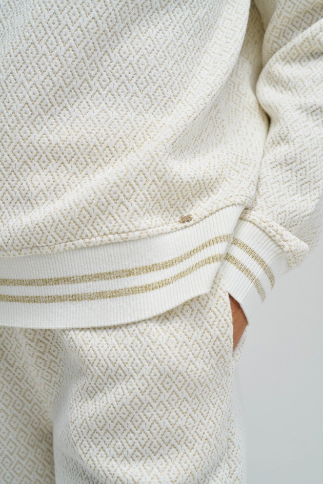SWEATSHIRT WITH JACQUARD AND LUREX