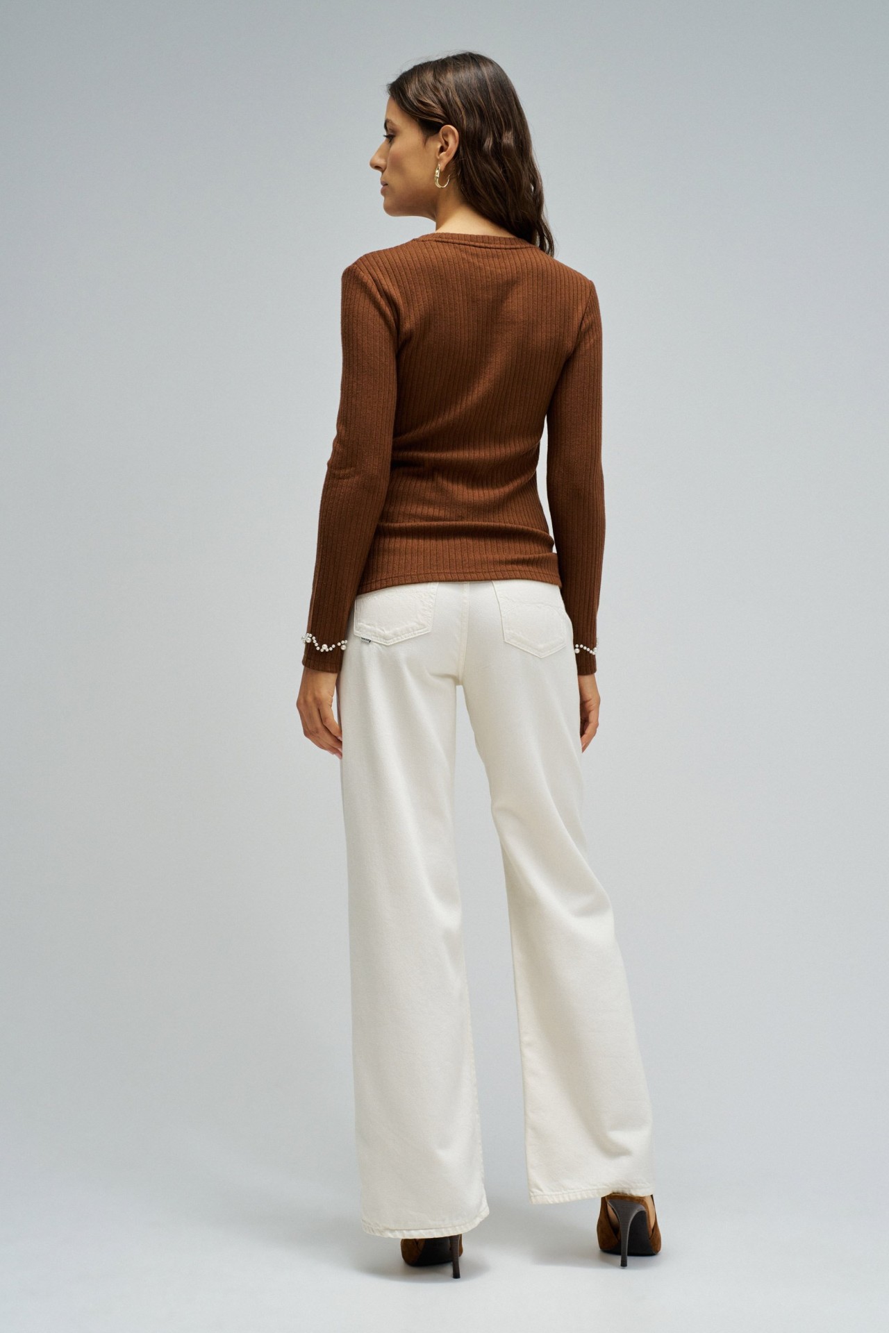 CAMISOLA DE MALHA CANELADA