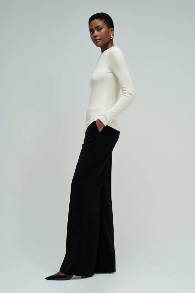 CAMISOLA DE MALHA CANELADA