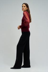 CAMISOLE EN MAILLE AVEC TULLE