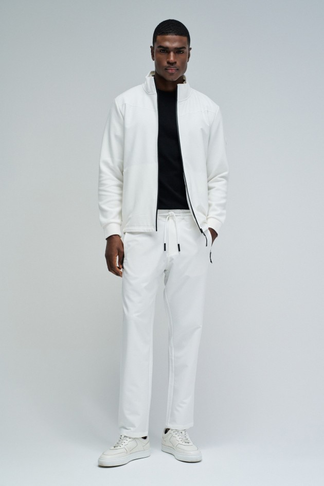 CASACO BOMBER COM MISTURA DE MATERIAIS