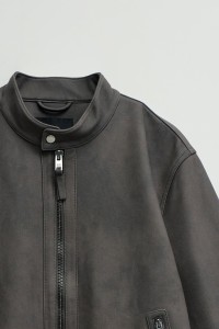 BIKERJACKE AUS WILDLEDER