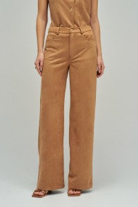 WIDE LEG JEANS AUS WILDLEDER