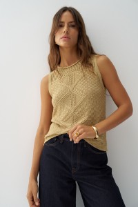 TOP IN GOLDEN MESH