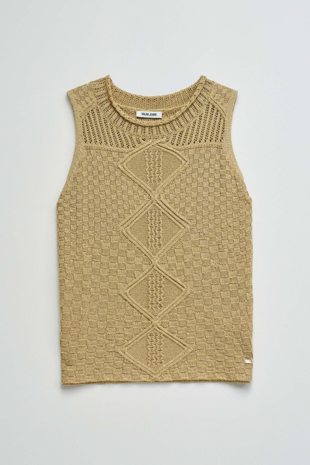 TOP IN GOLDEN MESH