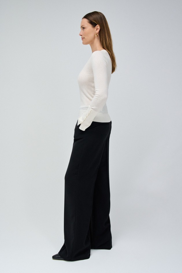 SWEATER WITH PEARL DETAILS