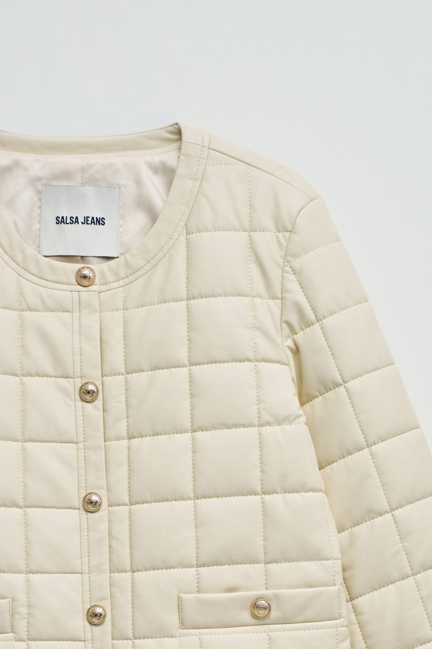 ABRIGO ACOLCHADO EFECTO CUERO