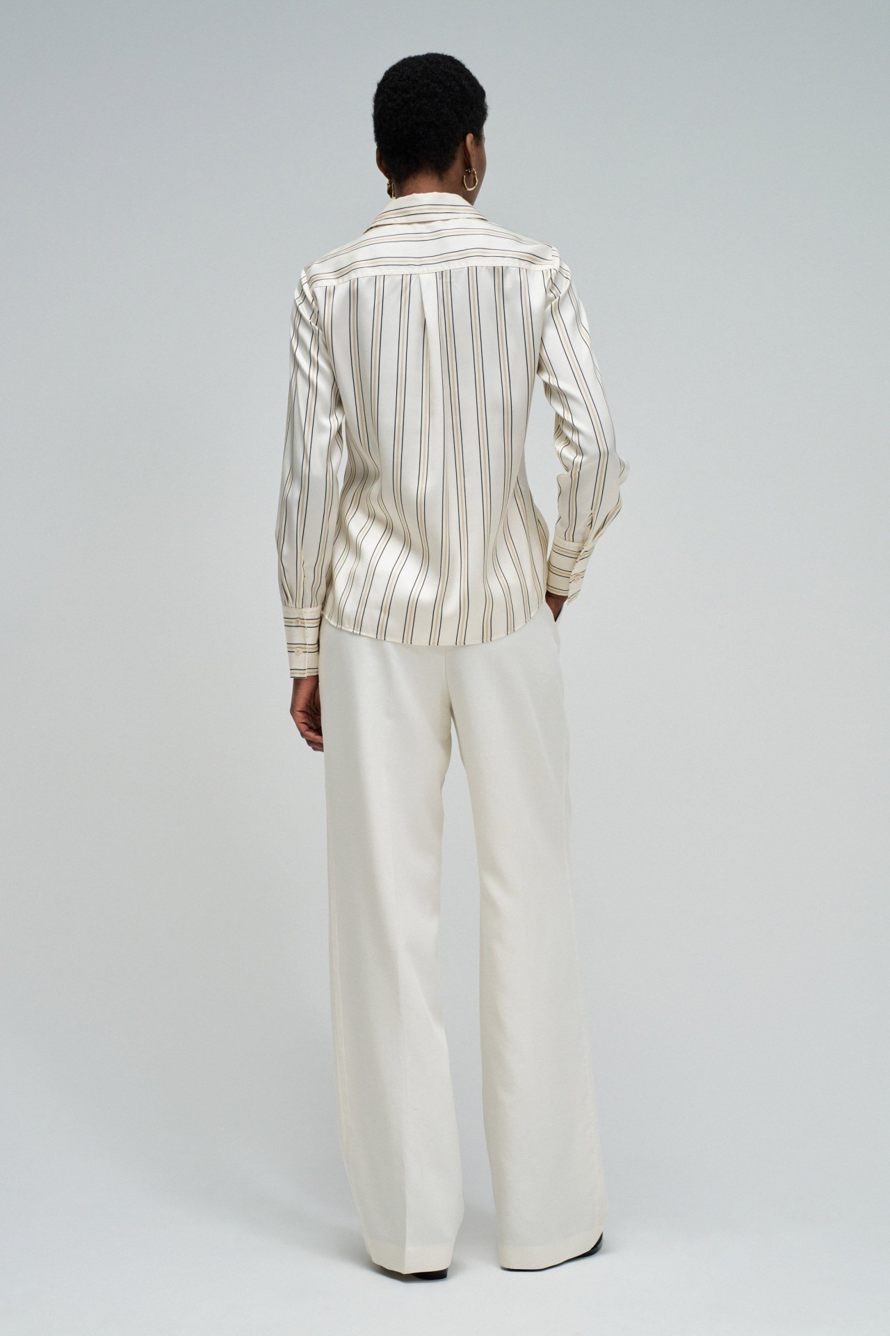 SATIN SHIRT WITH STRIPES