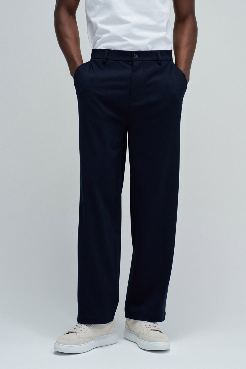 CHINO TROUSERS WITH ELASTIC WAISTBAND