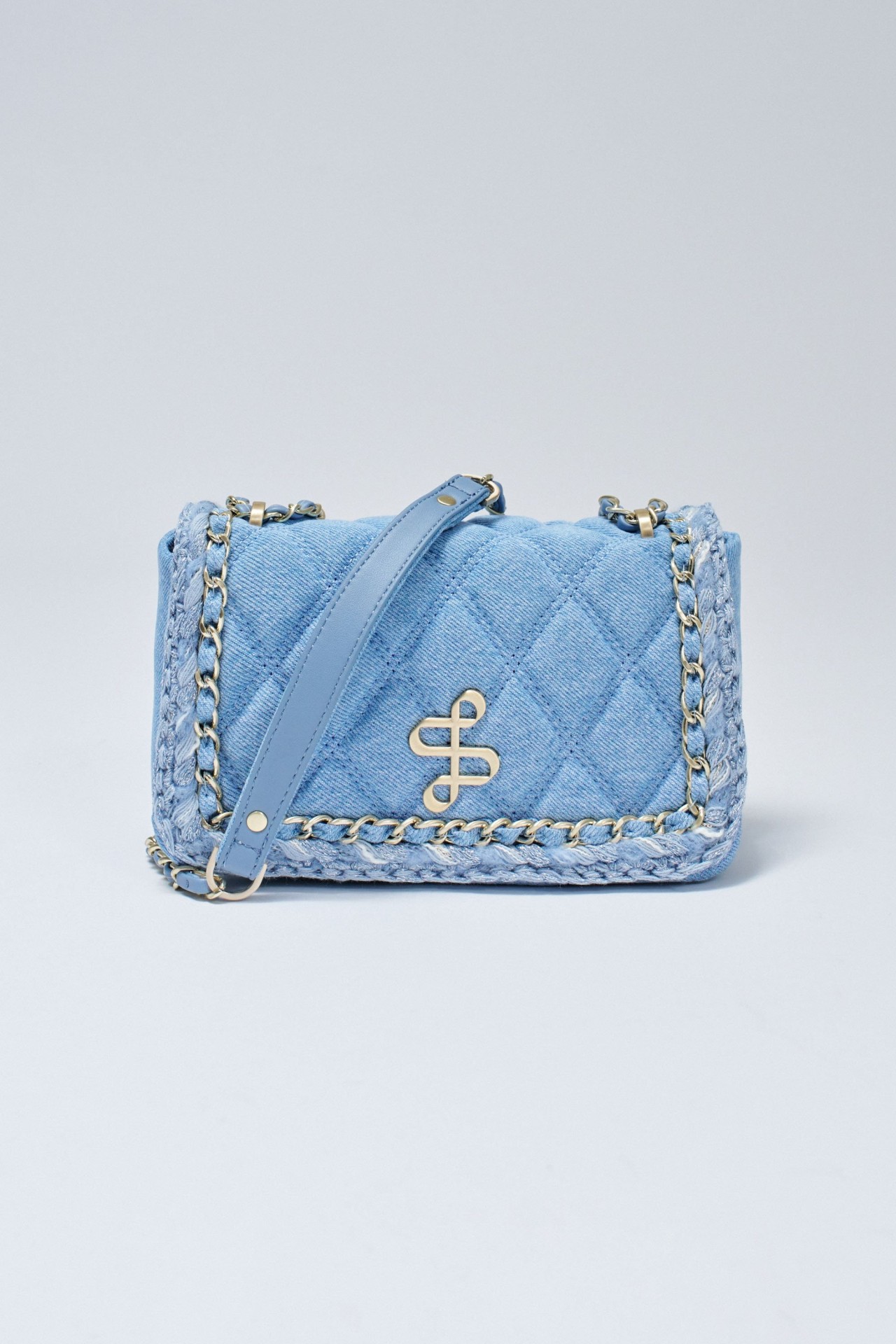 MALA ACOLCHOADA EM DENIM