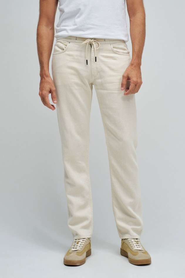 PANTALONS JOGGERS EN LIN