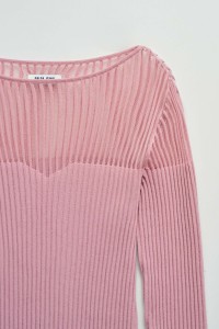 CAMISOLA CANELADA COM TRANSPAR�NCIA