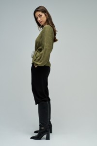 BLUSA TEXTURADA COM CINTO