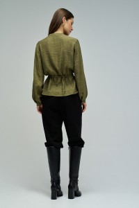 BLUSA TEXTURADA COM CINTO