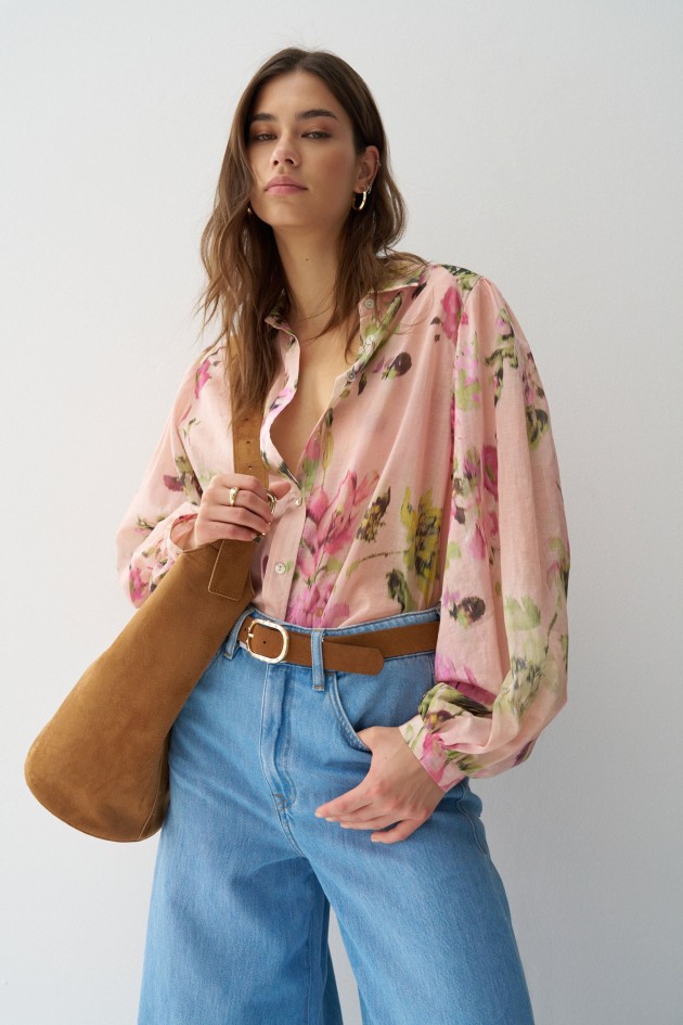 CAMISA COM PADR�O FLORAL