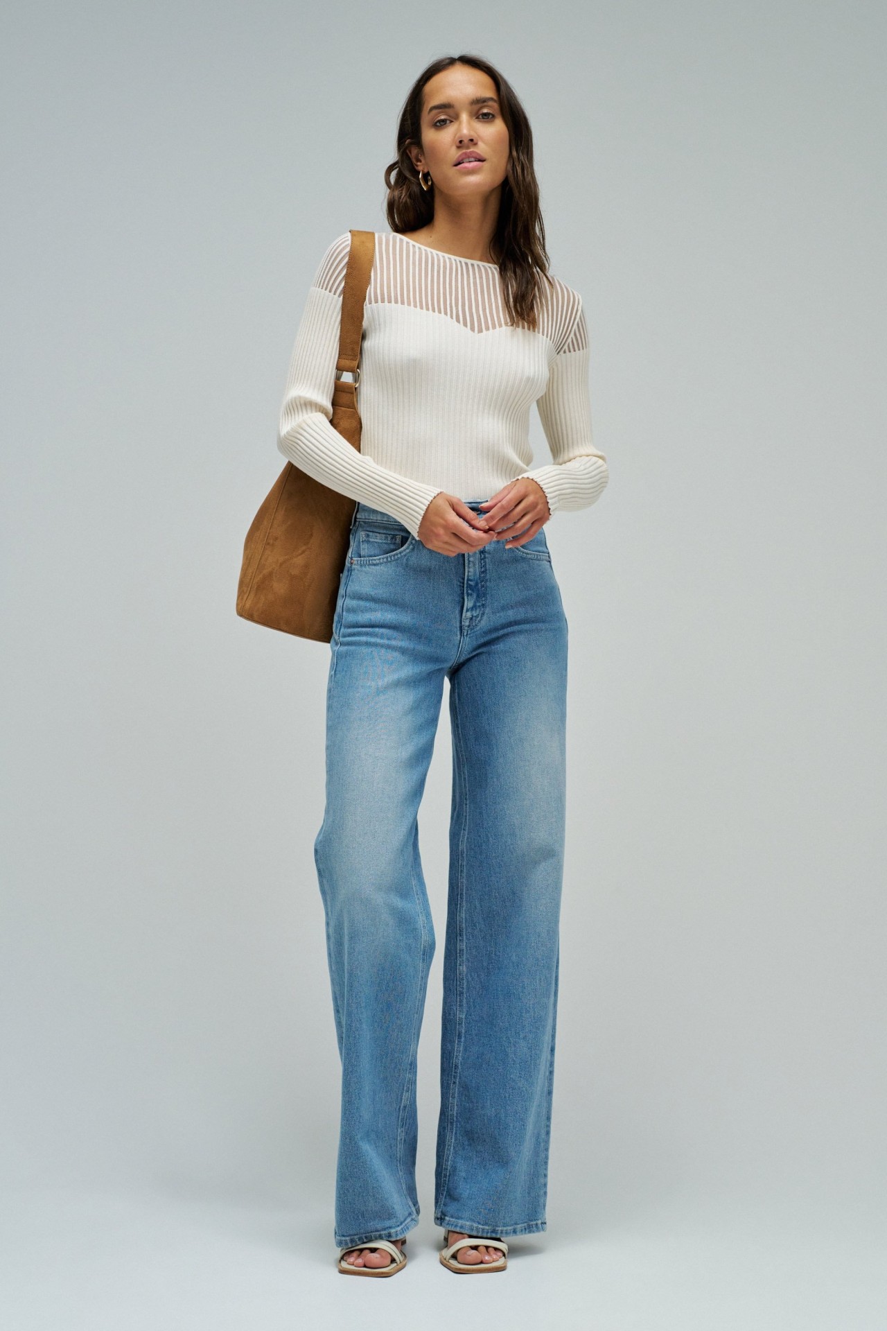 CAMISOLA CANELADA COM TRANSPAR�NCIA