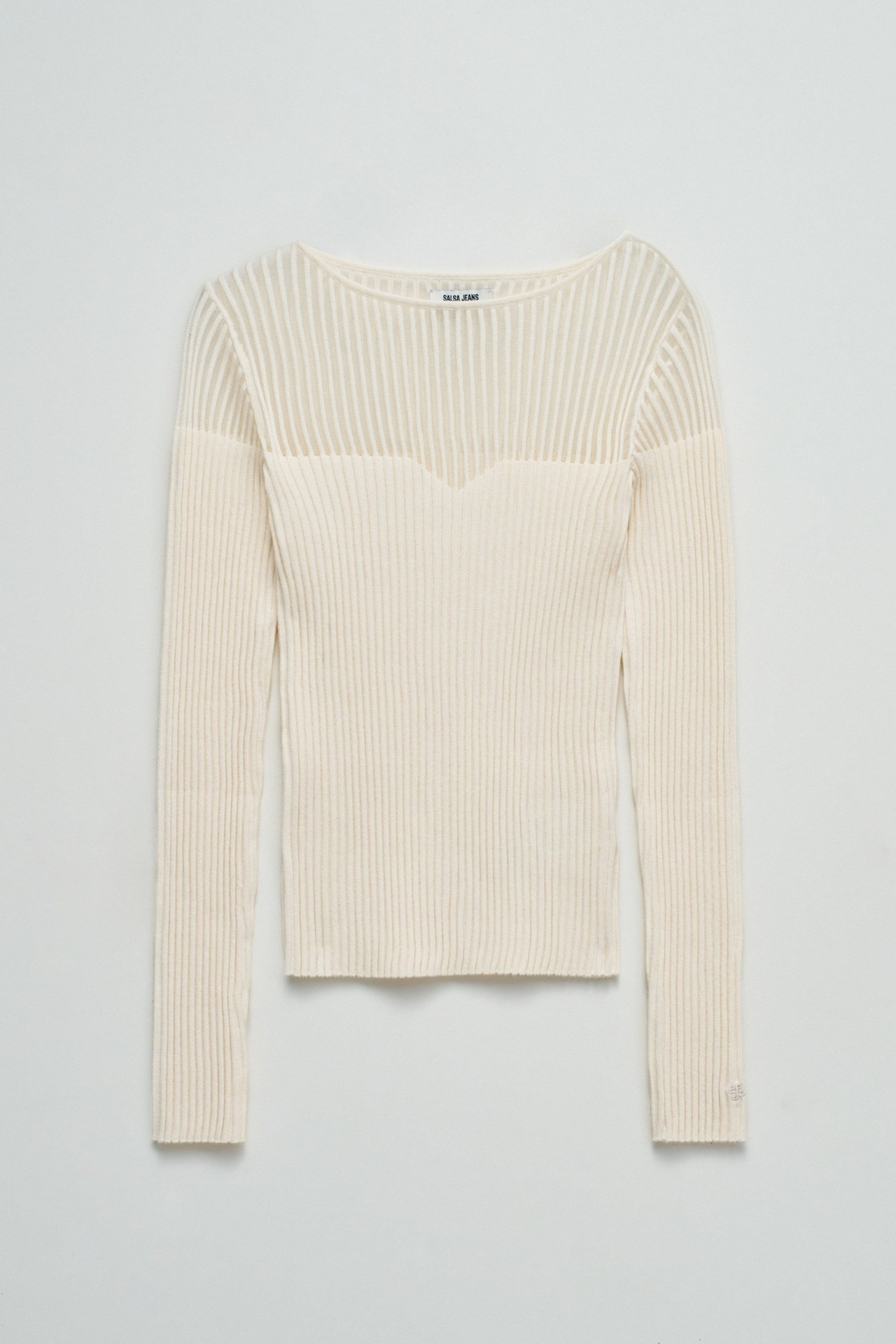 CAMISOLA CANELADA COM TRANSPAR�NCIA