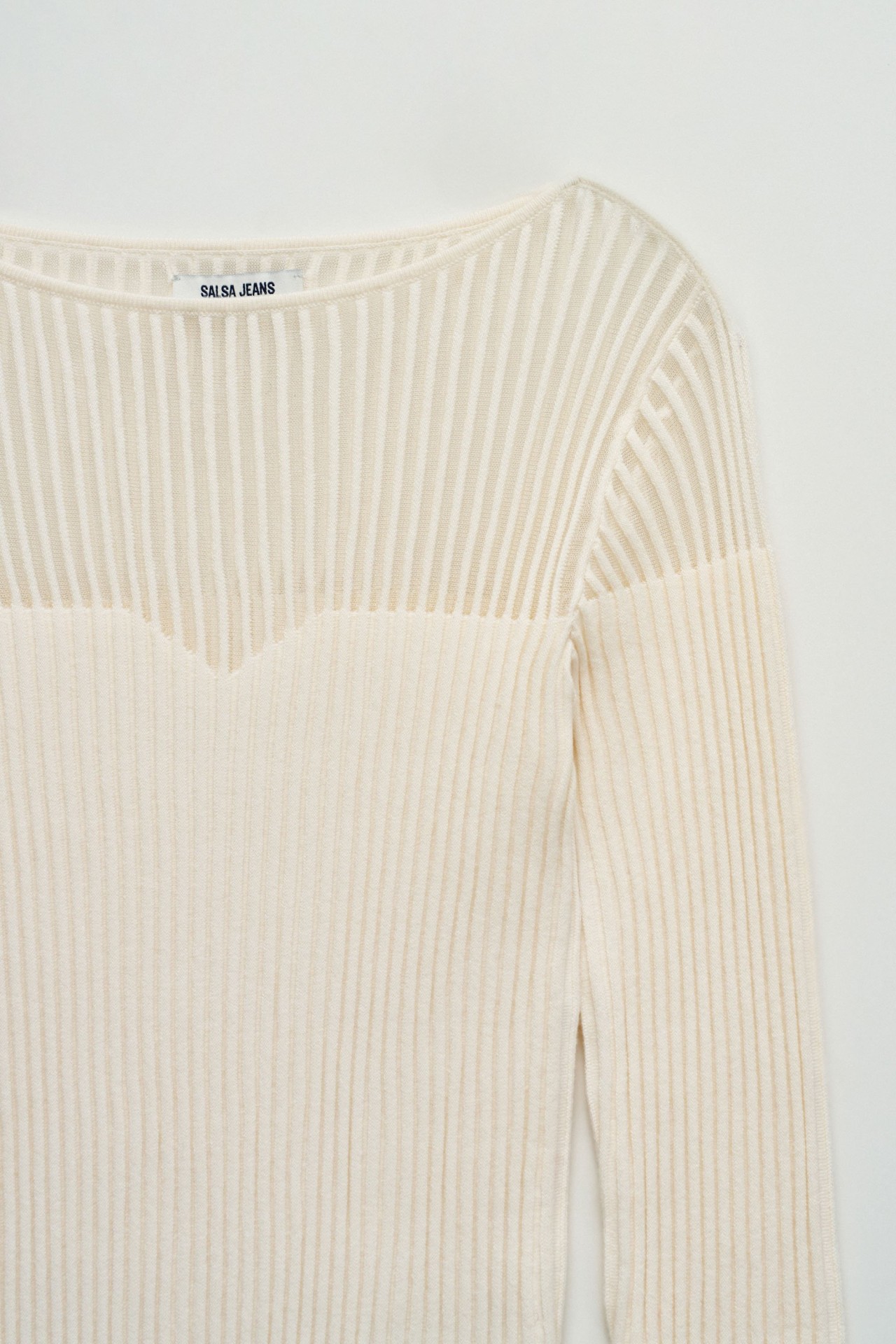 CAMISOLA CANELADA COM TRANSPAR�NCIA