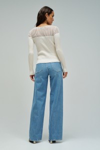 CAMISOLA CANELADA COM TRANSPAR�NCIA