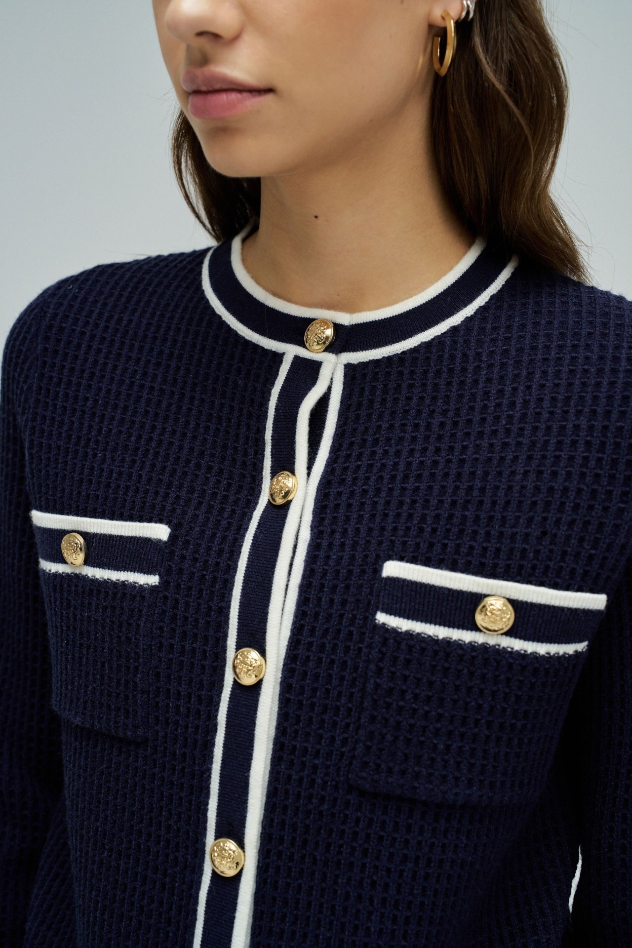 CARDIGAN WITH GOLD BUTTONS