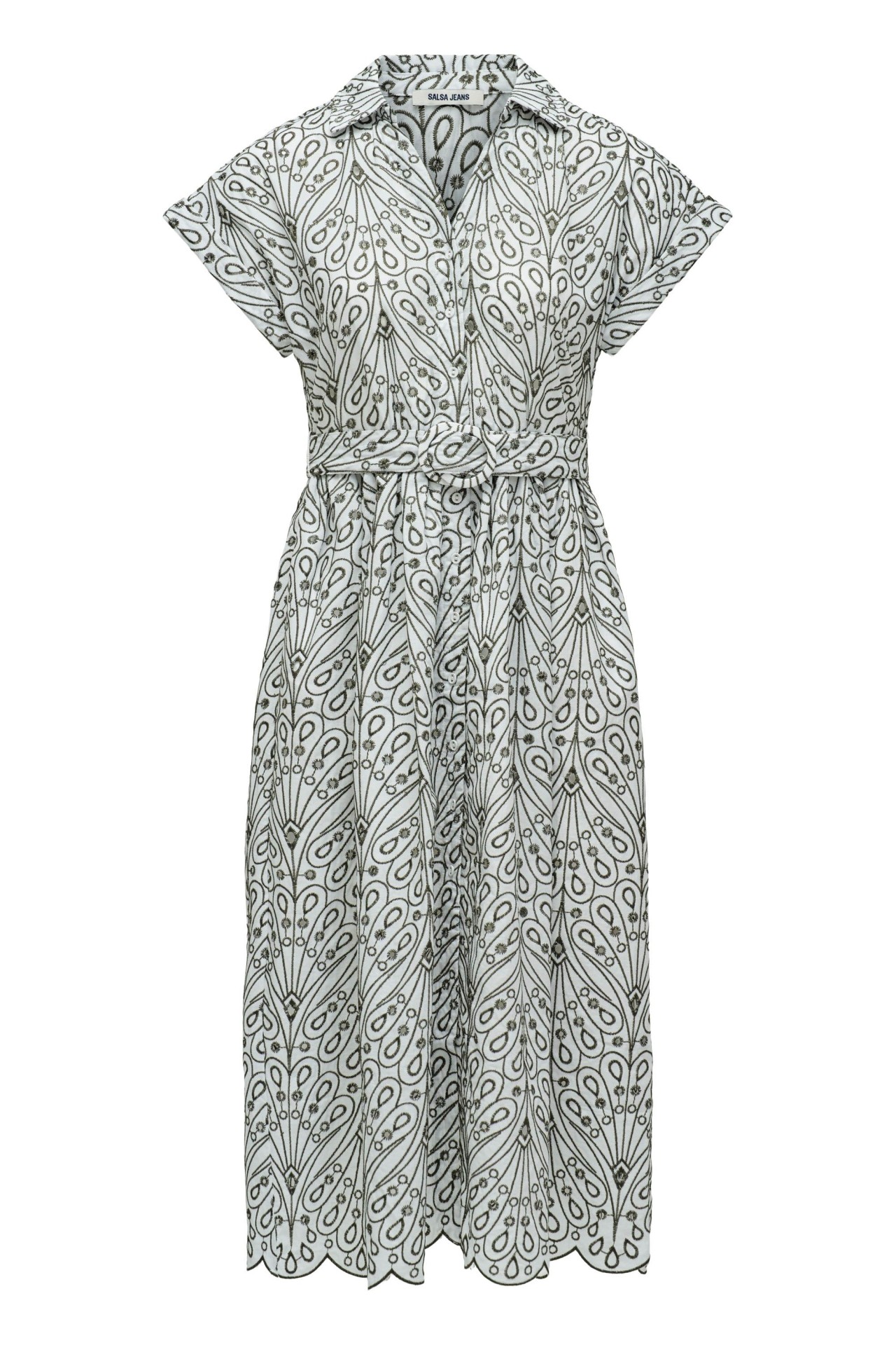 OUTLET MIDI DRESS EMBR, LIGHT BEIGE, XXL