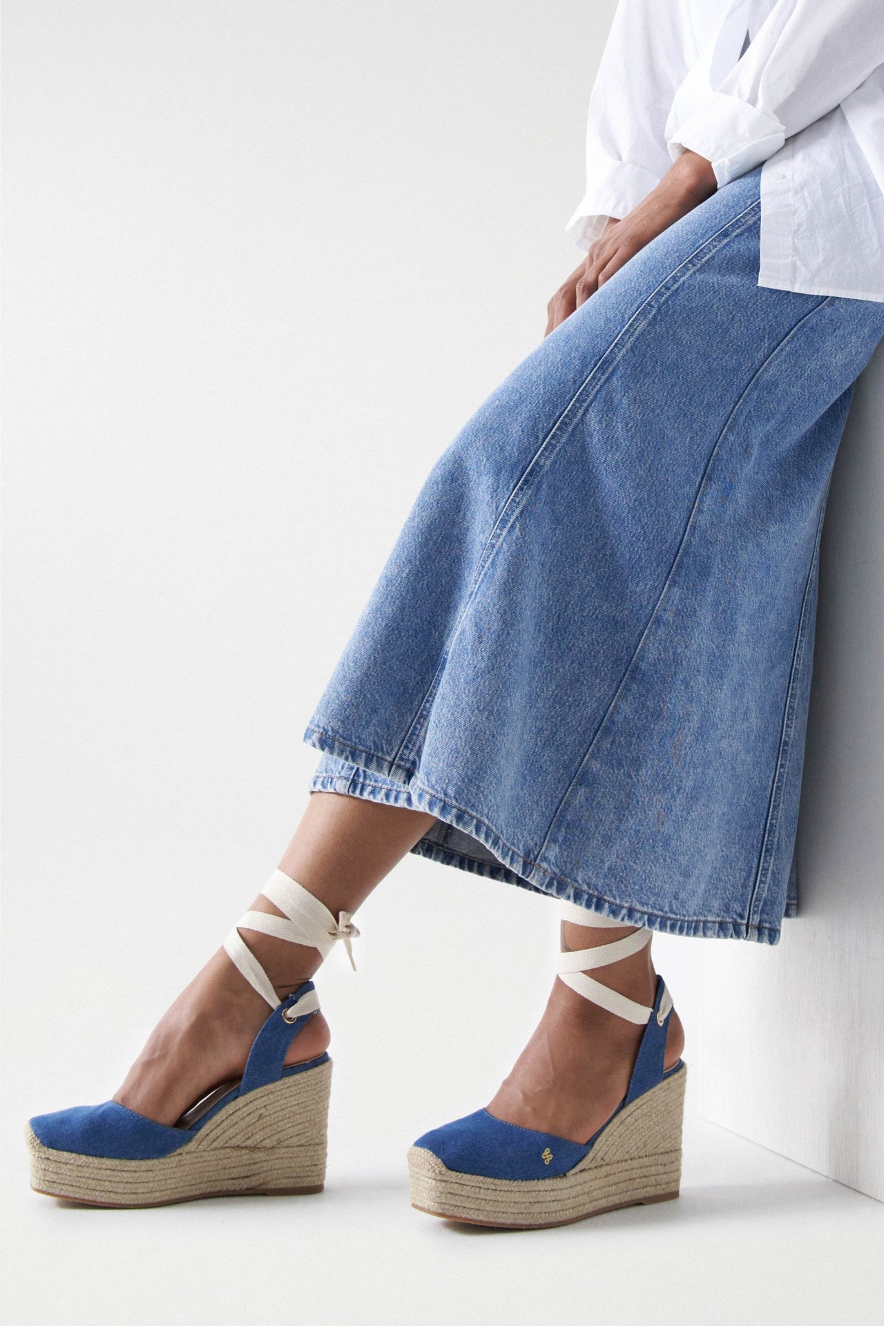 ESPADRILLES � TALON COMPENS� EN DENIM