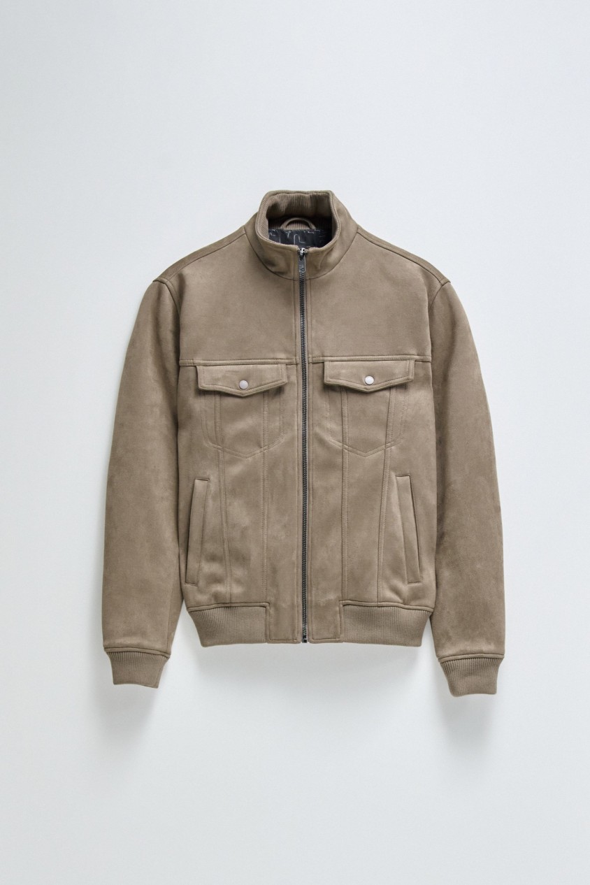 CASACO BOMBER EM SUEDE