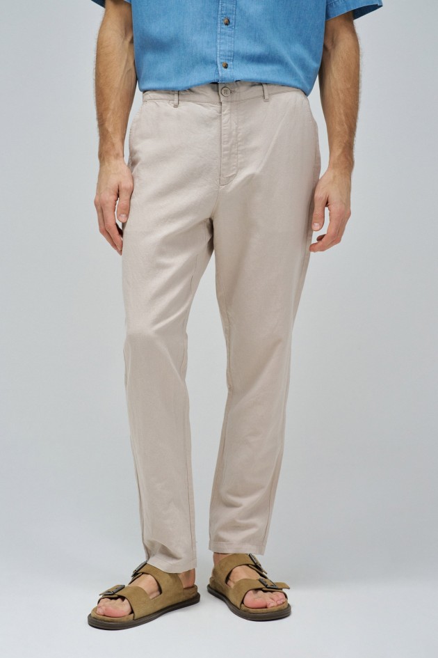 CAL�AS CHINO COM MISTURA DE LINHO