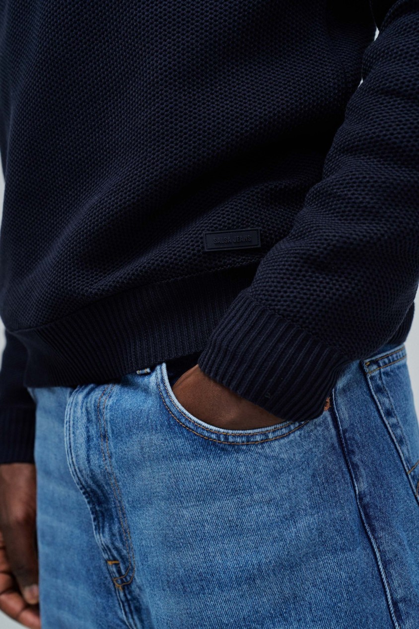 CAMISOLA DE MALHA COM MEIO FECHO