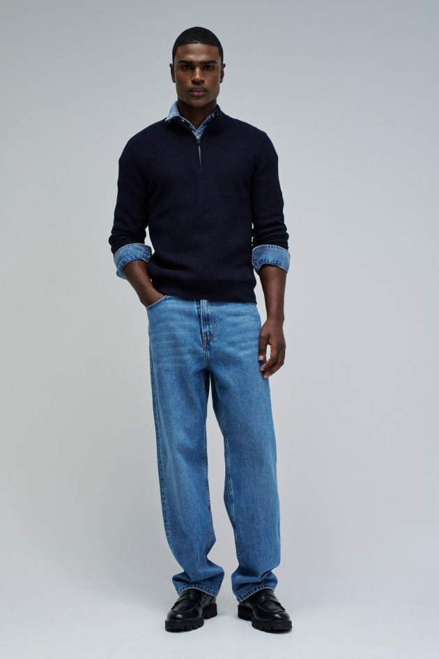 KNIT SWEATER WITH HALF ZIP