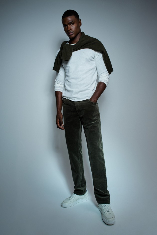 REGULAR FIT JOGGERS TROUSERS IN CORDUROY
