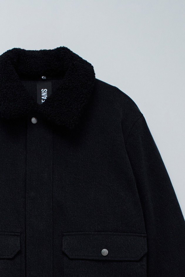 BOMBER JACKET WITH FUR COLLAR