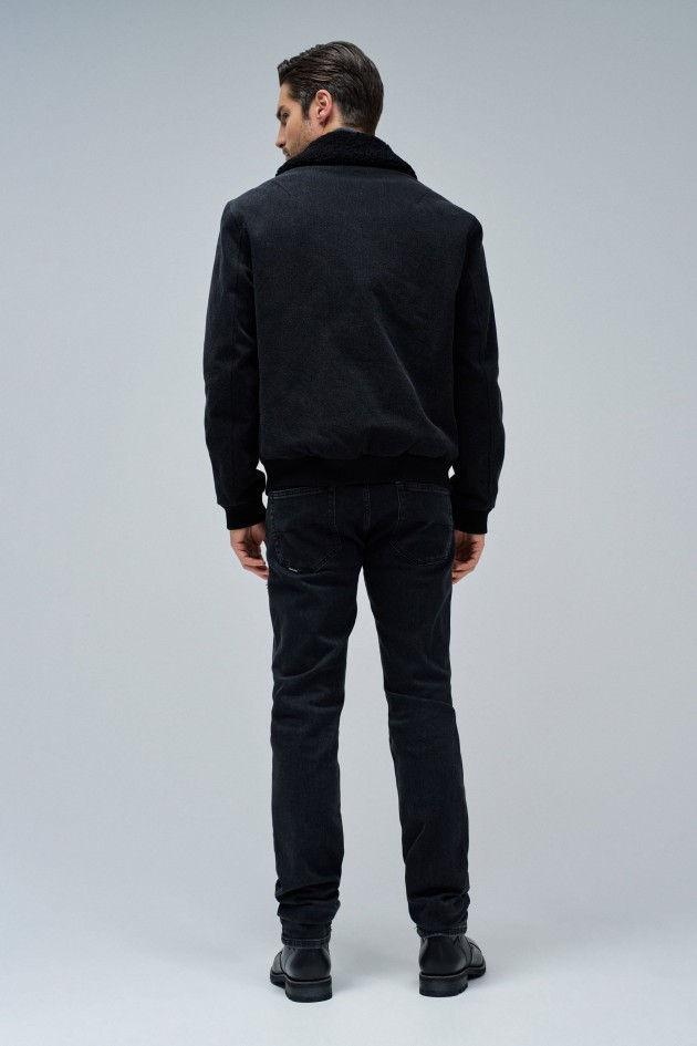 BOMBER JACKET WITH FUR COLLAR