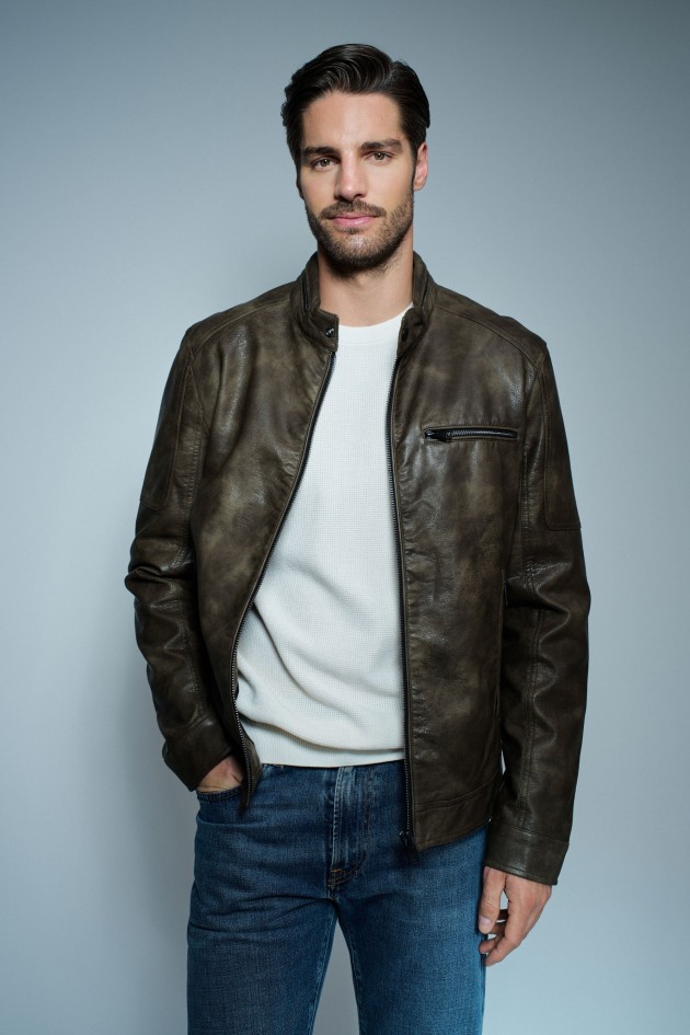 BIKER JACKET LEATHER EFFECT