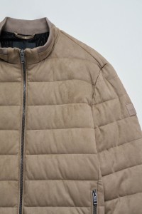 CASACO PUFFER EM SUEDE CASACO PUFFER EM SUEDE