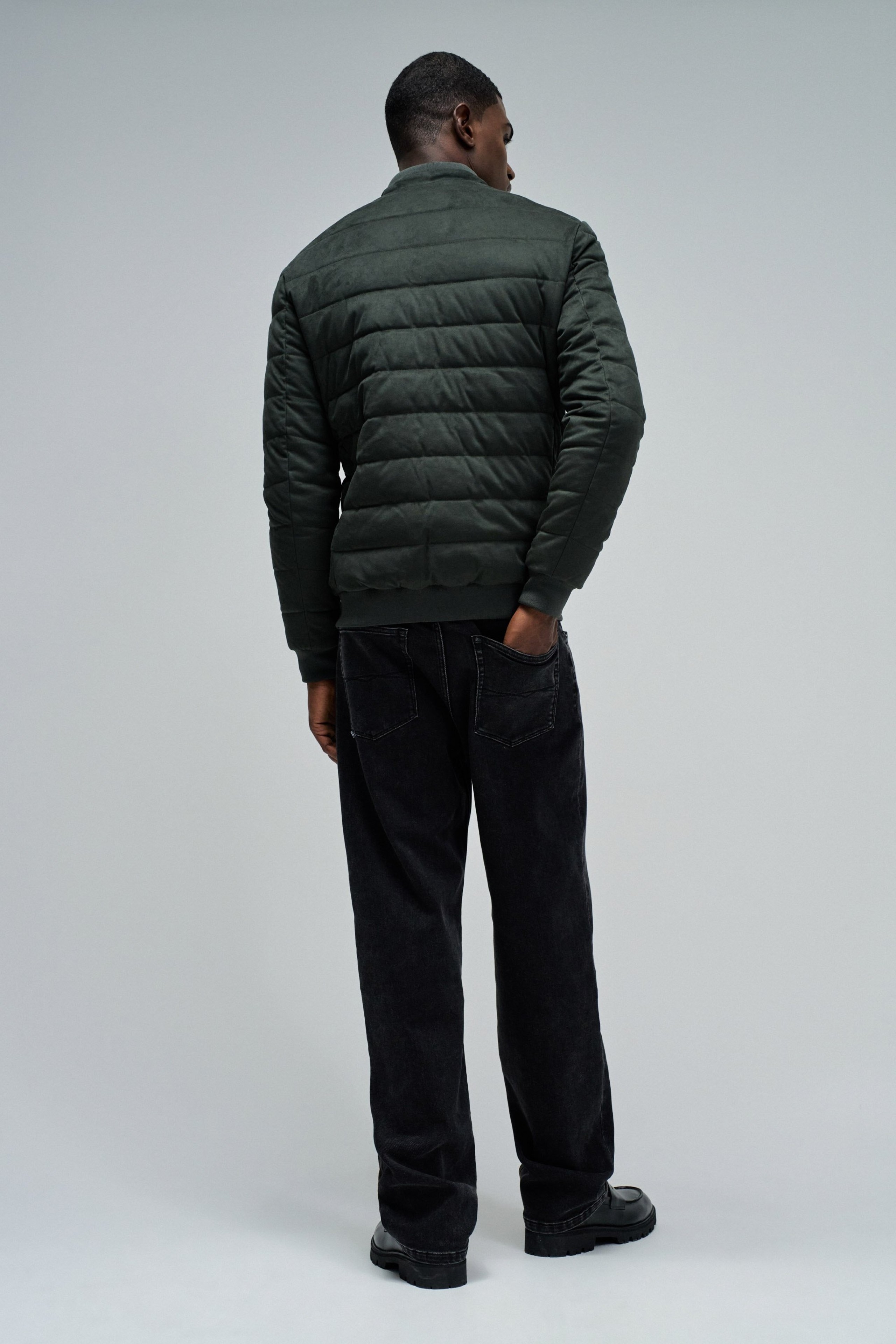 CASACO PUFFER EM SUEDE
