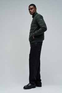 CASACO PUFFER EM SUEDE CASACO PUFFER EM SUEDE