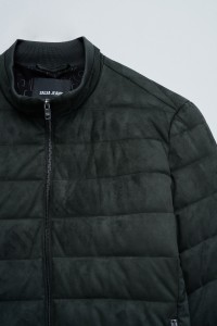 CASACO PUFFER EM SUEDE CASACO PUFFER EM SUEDE
