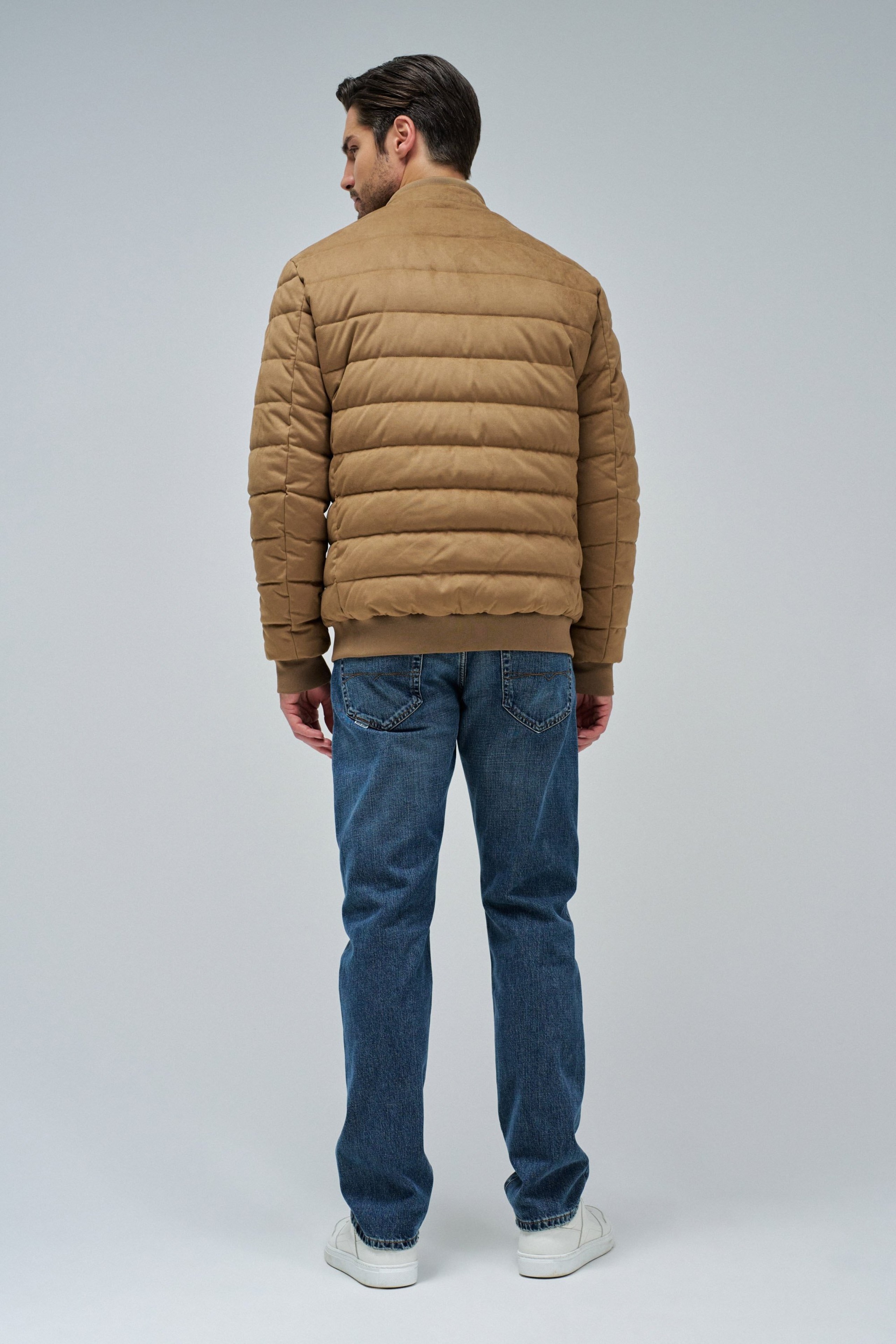 CASACO PUFFER EM SUEDE