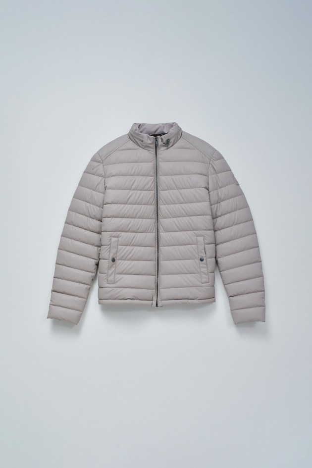 PUFFER JACKE LEDEREFFEKT