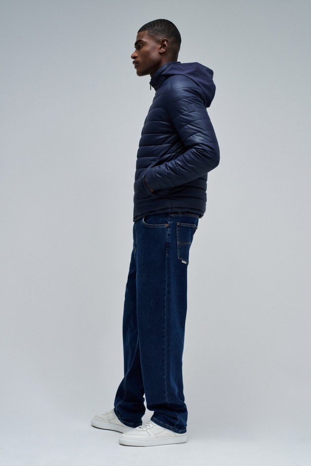PUFFER JACKET LEATHER EFFECT