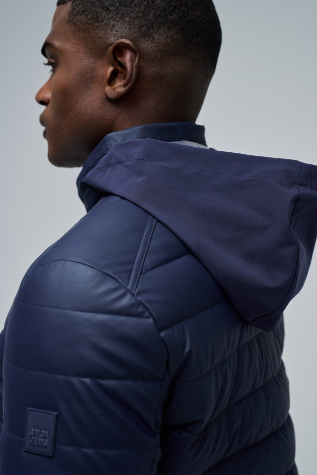 PUFFER JACKET LEATHER EFFECT