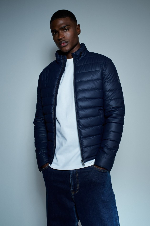 PUFFER JACKET LEATHER EFFECT
