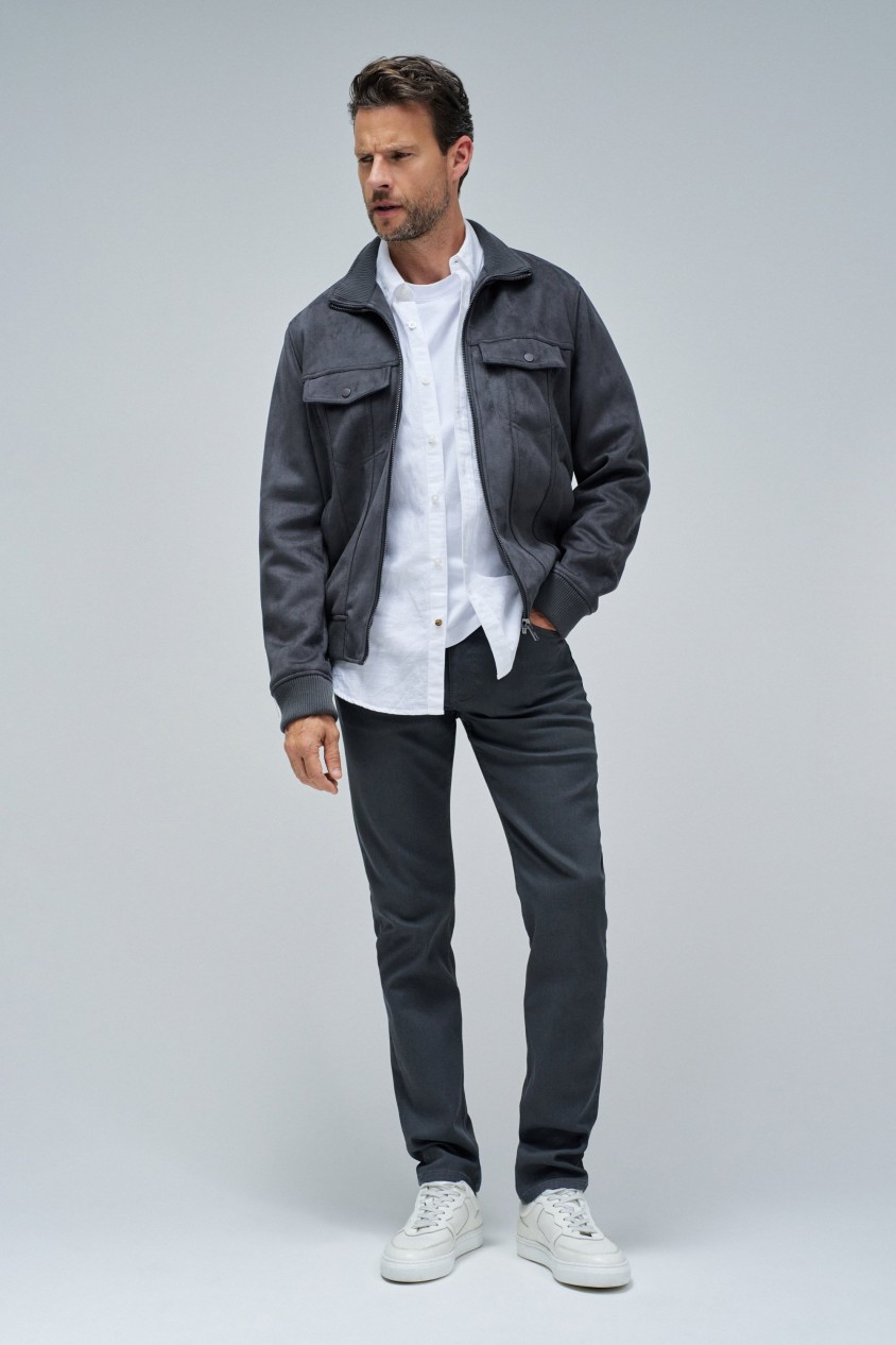 CASACO BOMBER EM SUEDE