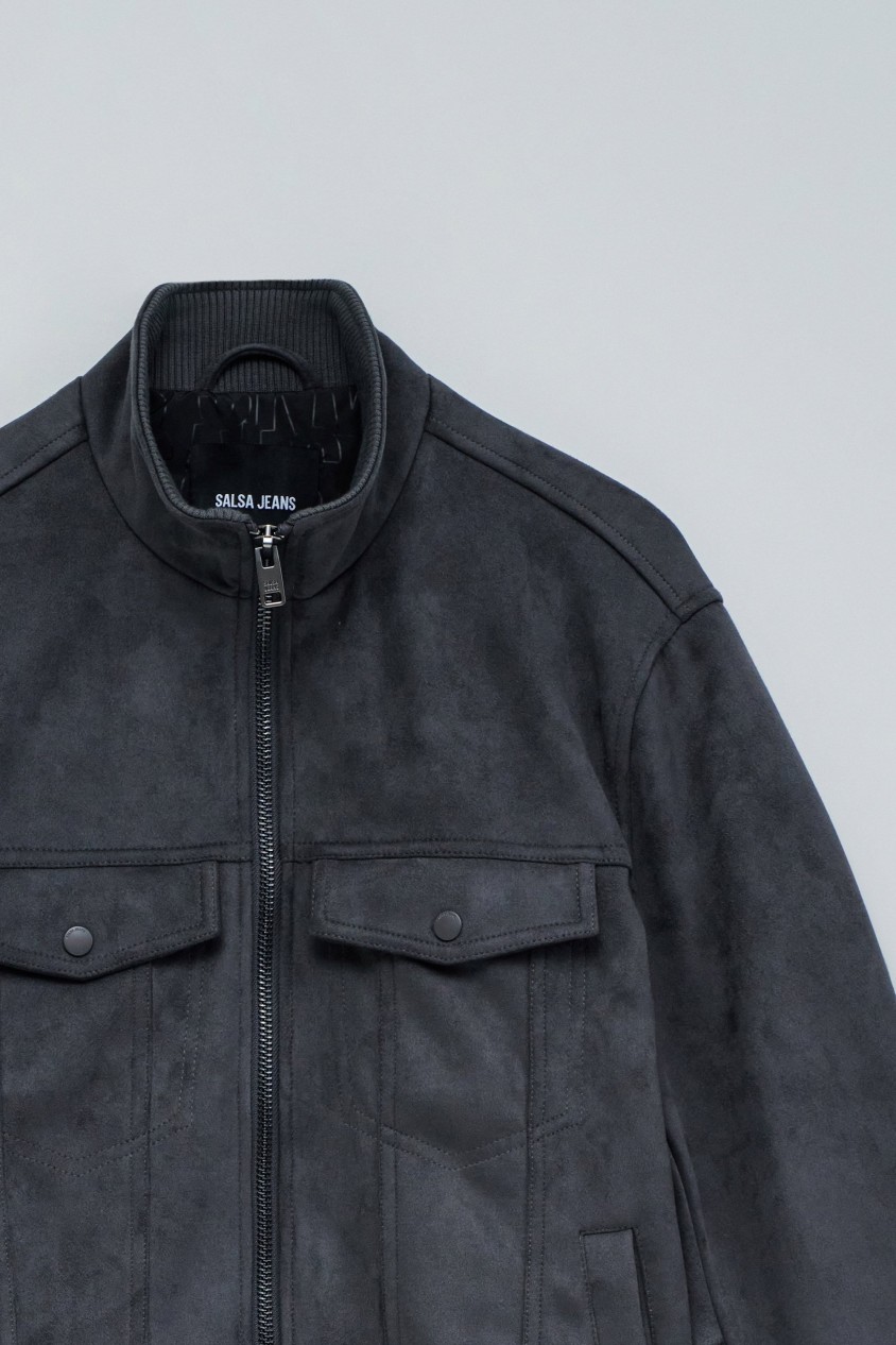 CASACO BOMBER EM SUEDE