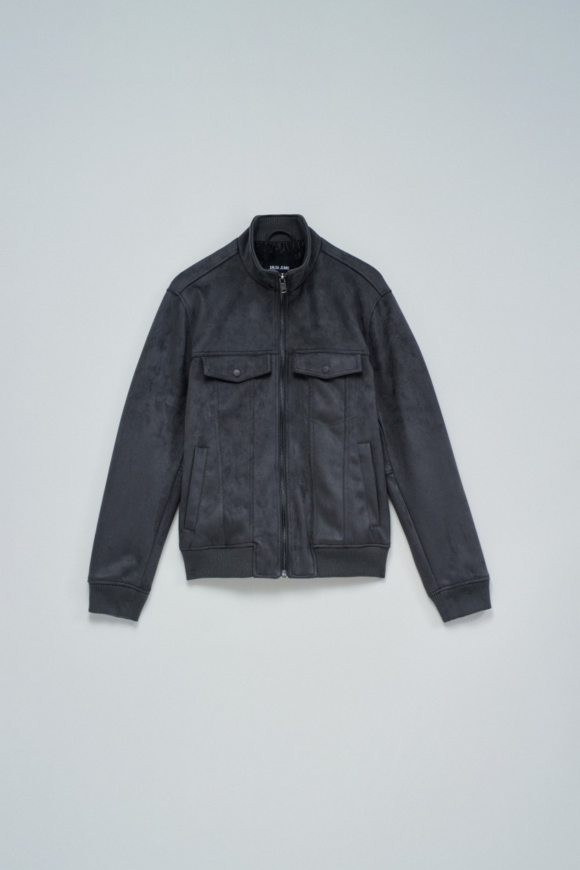 CASACO BOMBER EM SUEDE
