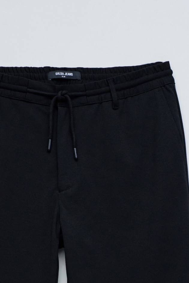 SLIM FIT JOGGERS TROUSERS IN FABRIC