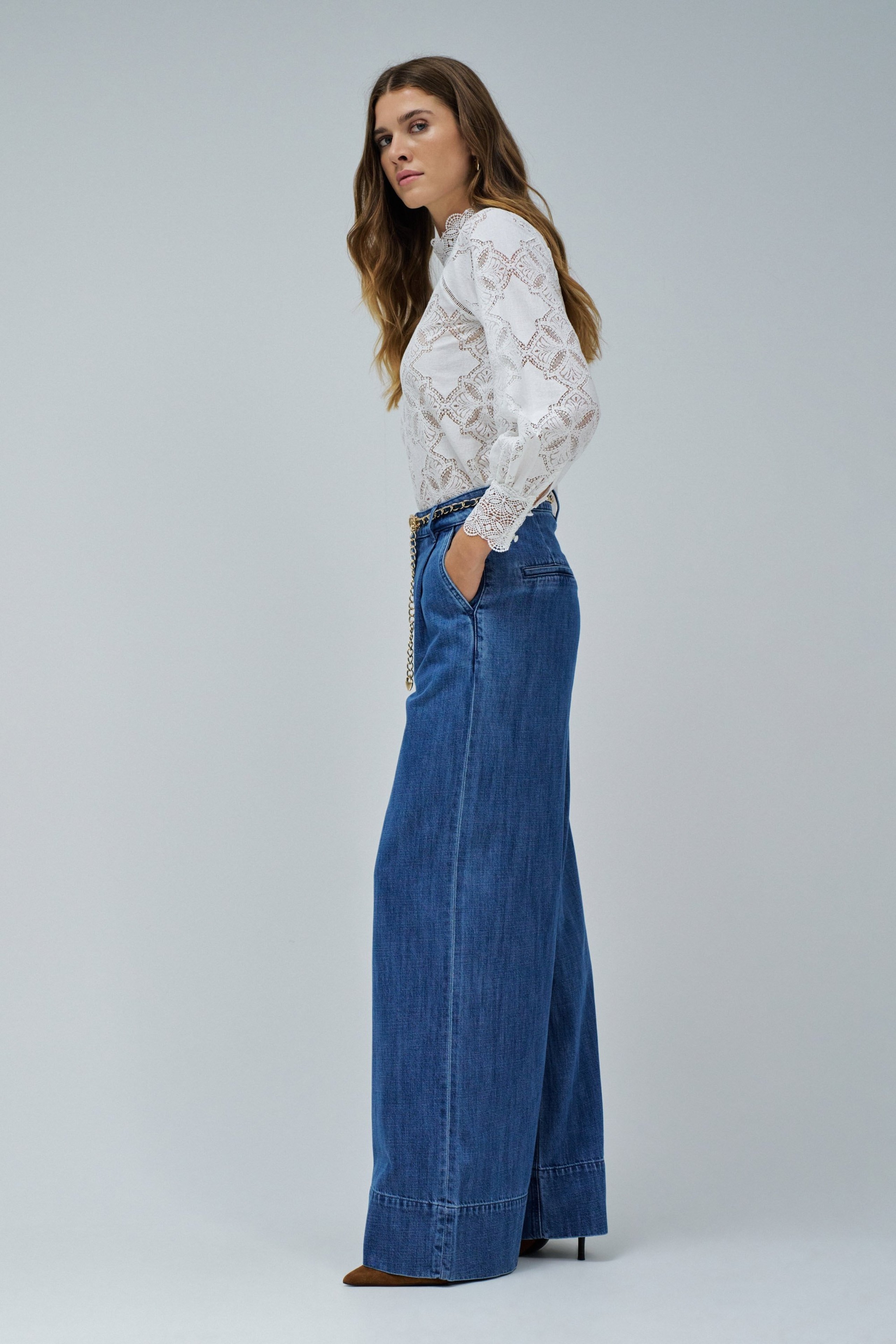 PANTALONES PALAZZO EN LIGHTDENIM