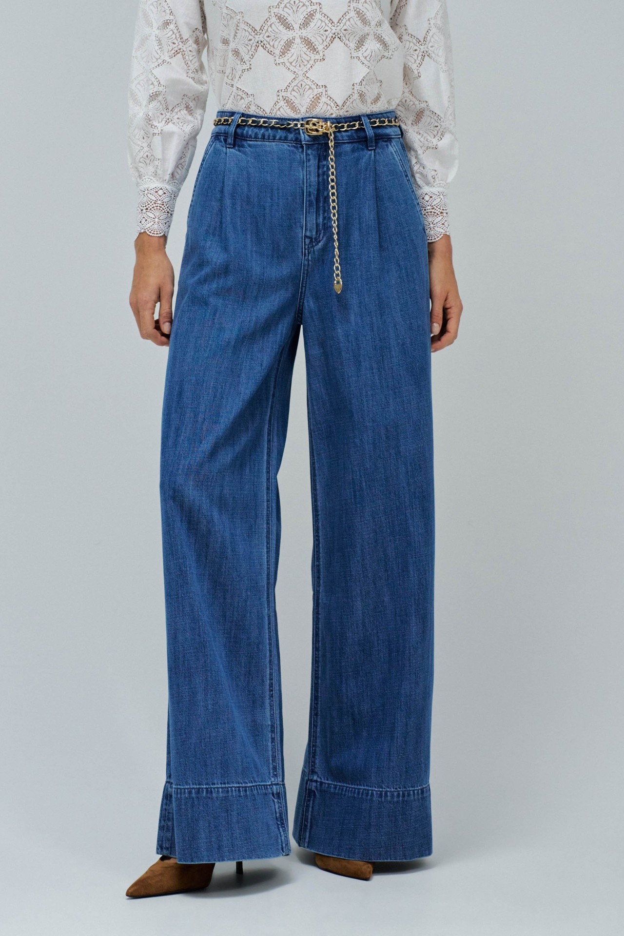 PANTALONES PALAZZO EN LIGHTDENIM