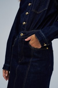 VESTIDO MIDI EM DENIM